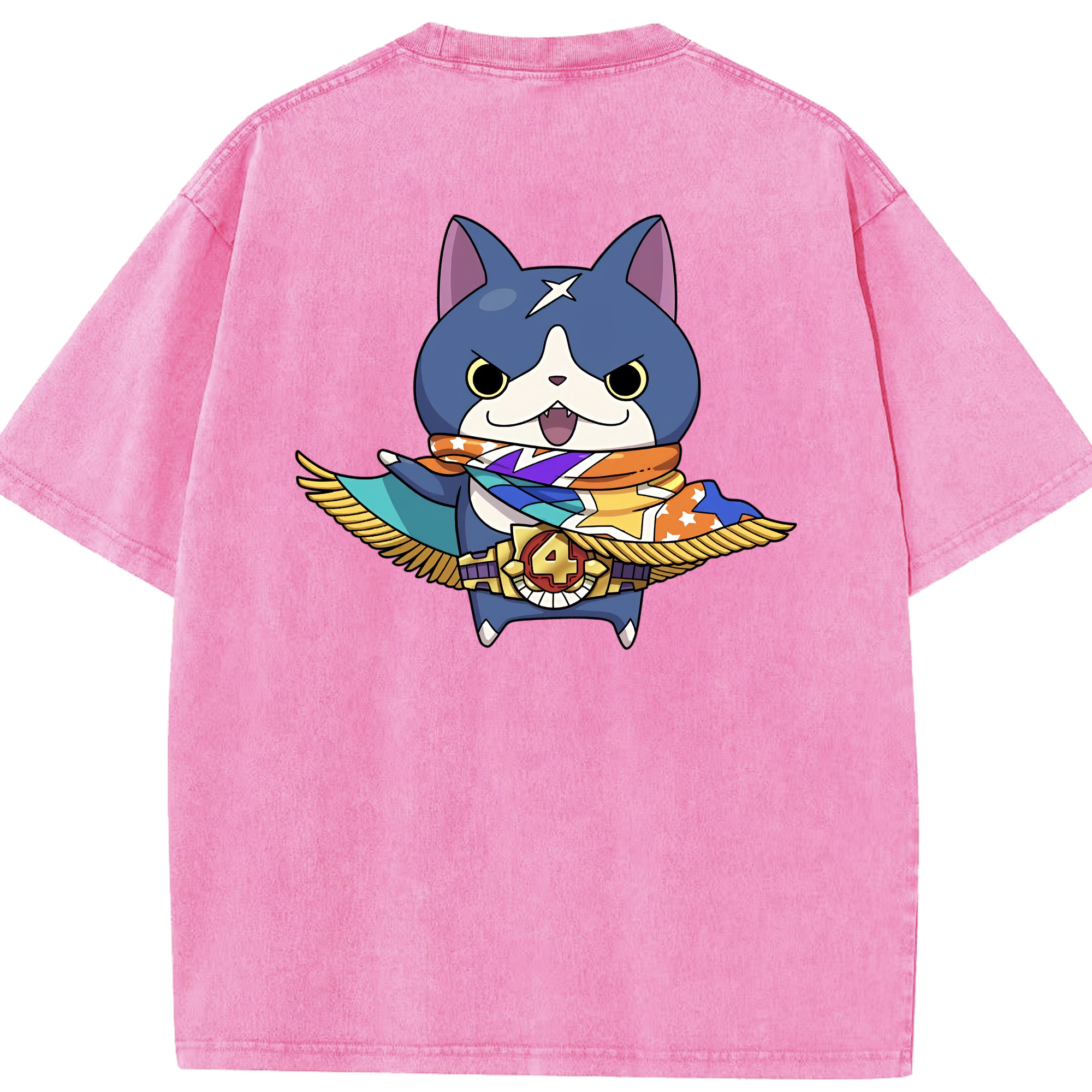 （画像用） 妖怪ウォッチ Yo-kai Watch 綿100% ヴィンテージ風 半袖Tシャツ（背面プリント）
